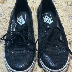 Vans Black Sequined Sneakers Women’s SZ 6.5